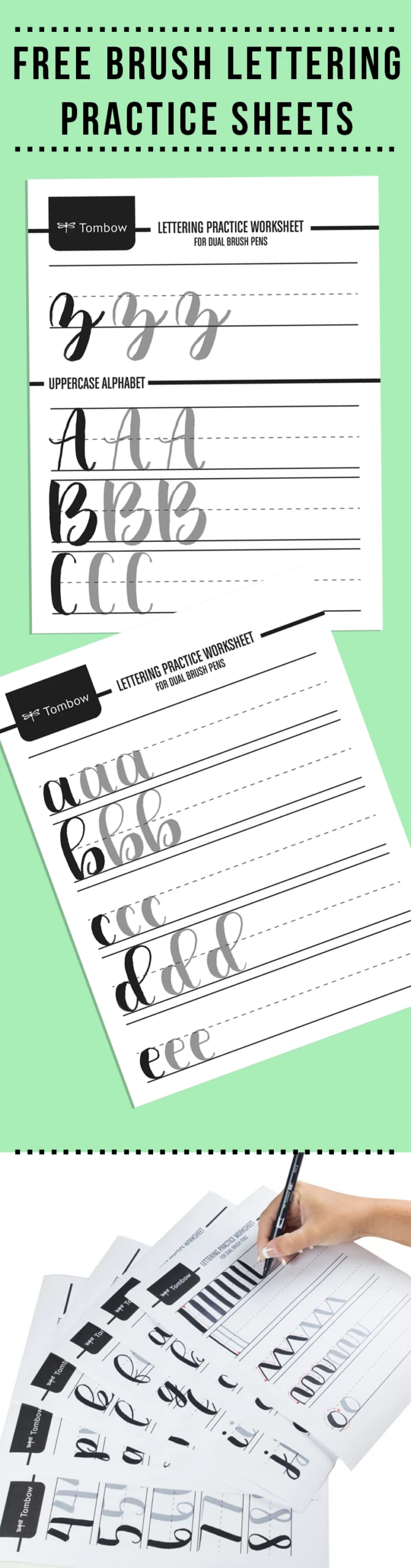 Free Brush Lettering Practice Sheets 