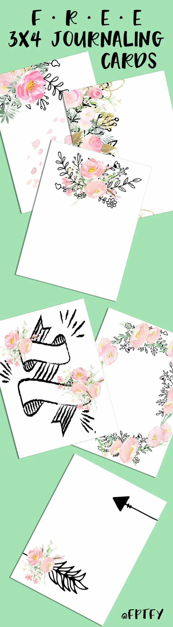 Free 3x4 journaling card printables