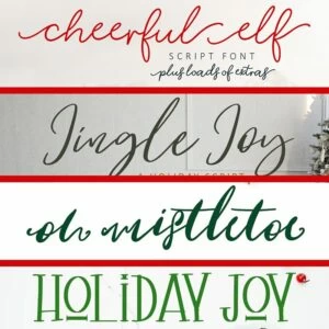 4 Free Fonts: Cheerful Elf, Jingle Joy, Oh Mistletoe, Holiday Joy