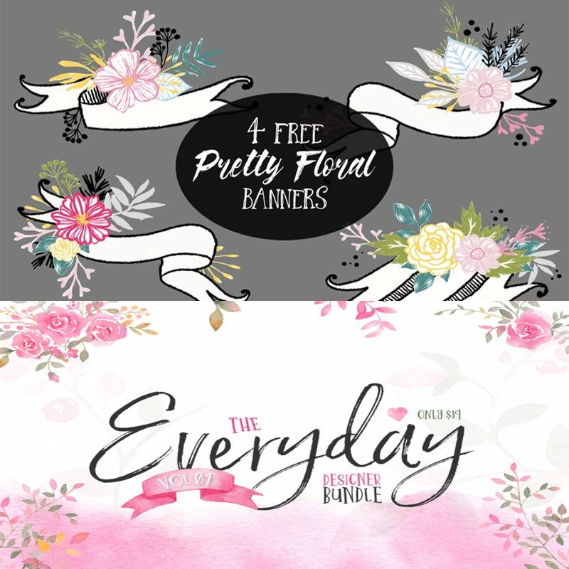Floral banner graphics