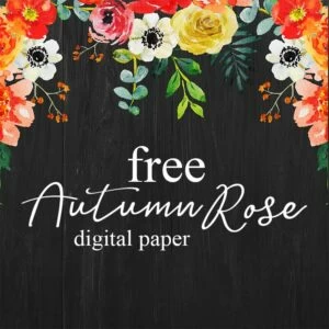 Free Autumn Rose Digital Paper