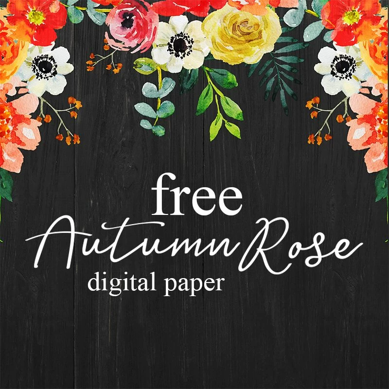 Free Autumn Rose Digital Paper