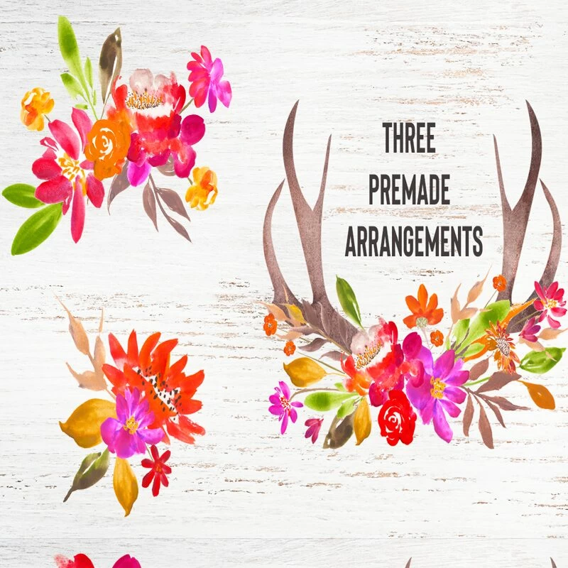 free autumn Antler flowers