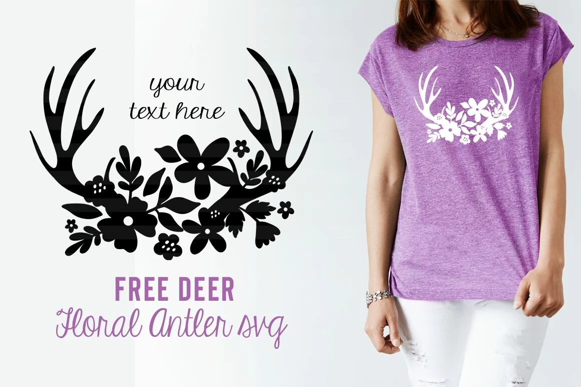 Deer Antler floral SVG Cut File