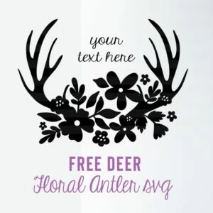 Pretty Deer Antler Floral SVG Cut File