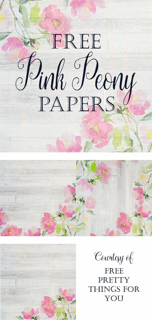 Free Pink Peony Farmhouse Digital Papers