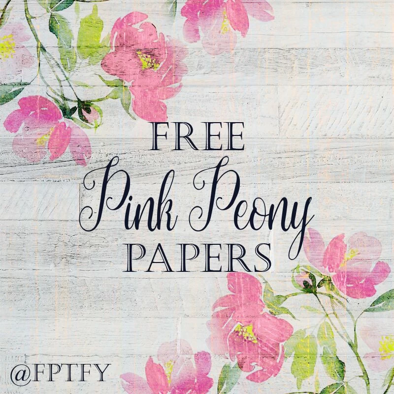 Free Pink Peony Farmhouse Digital Papers