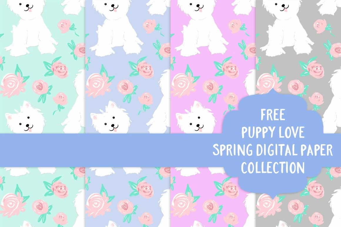 puppy digital scrapbook paper