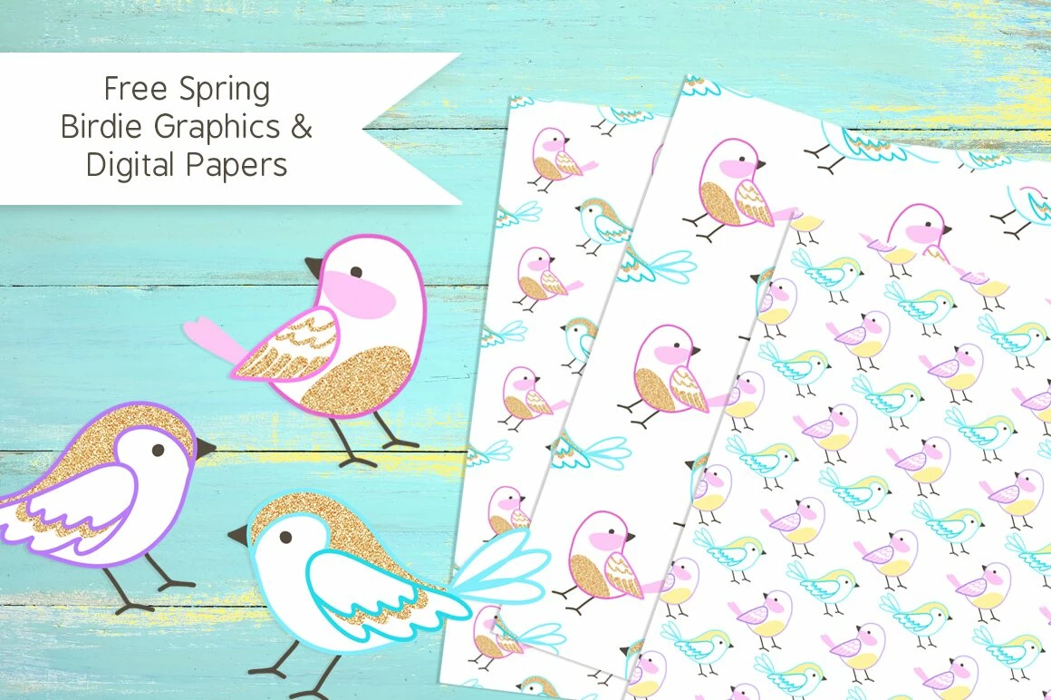 bird digital scrapbooking paper