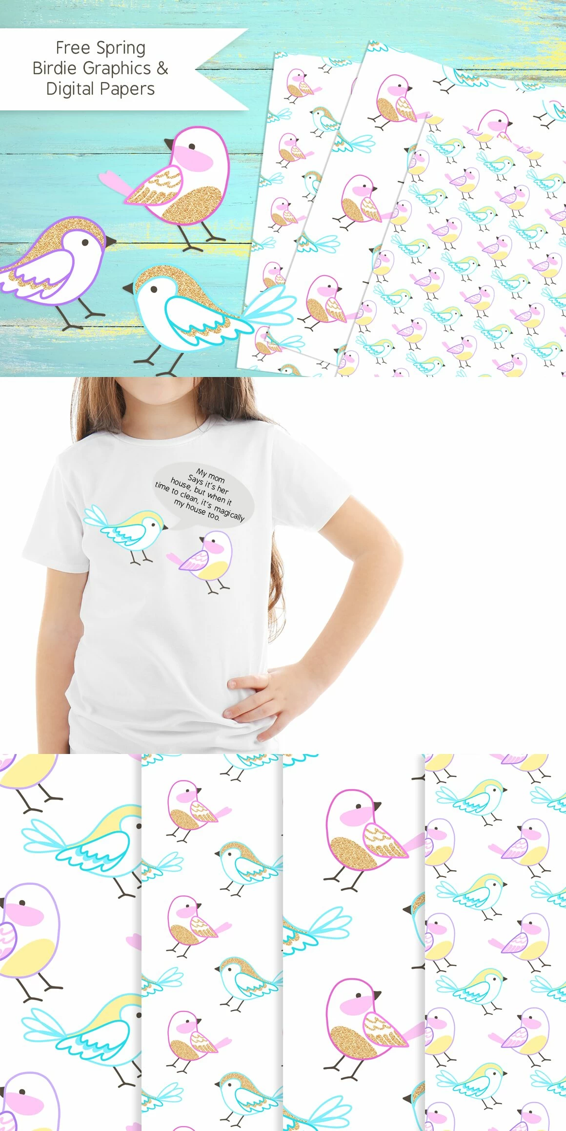 bird digital scrapbooking paper