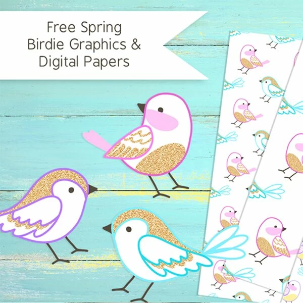 bird digital scrapbooking paper