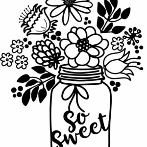 FREE Floral Jar Bouquet SVG Cut File