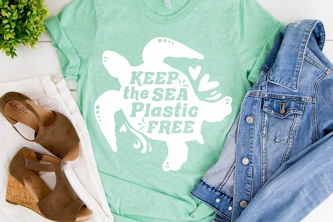 Keep the Sea Plastic Free SVG cut file