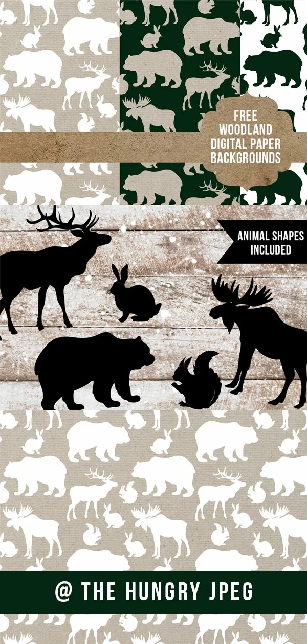 Free woodland forest animal papers + clipart