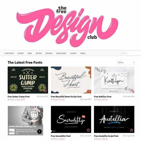 Free Fonts by The Free Design Club