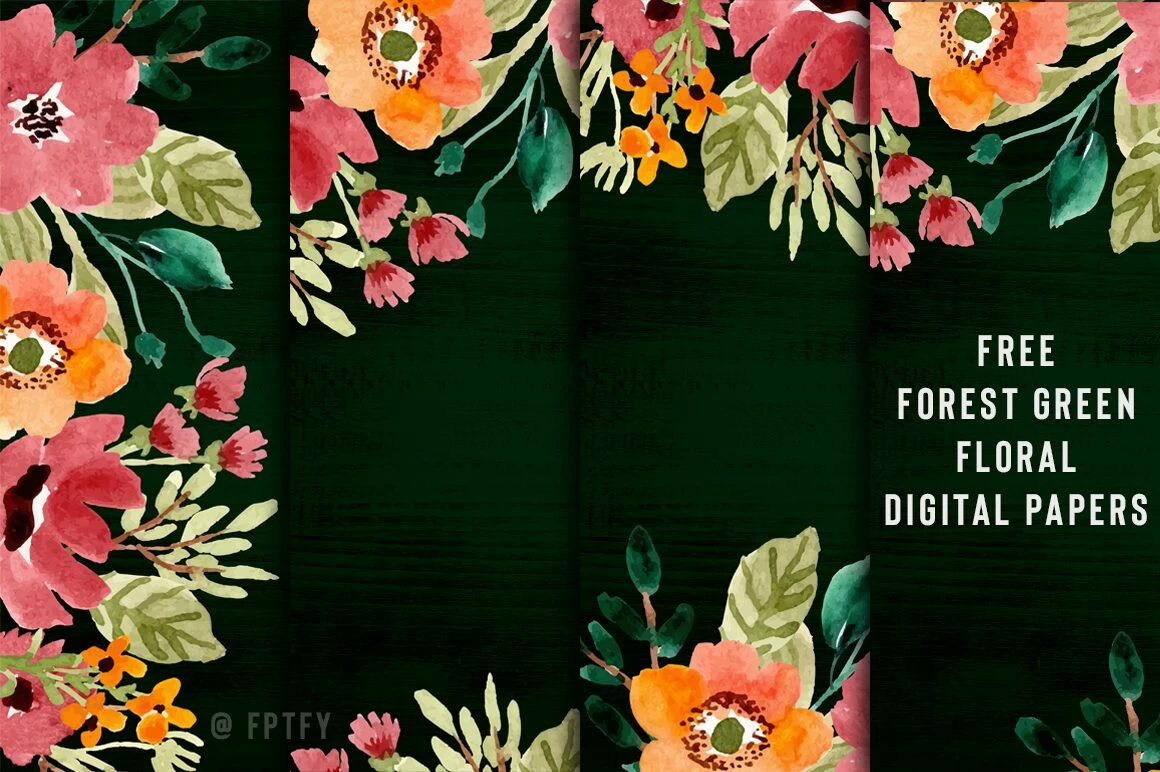 Autumn Floral Scrapbooking Paper