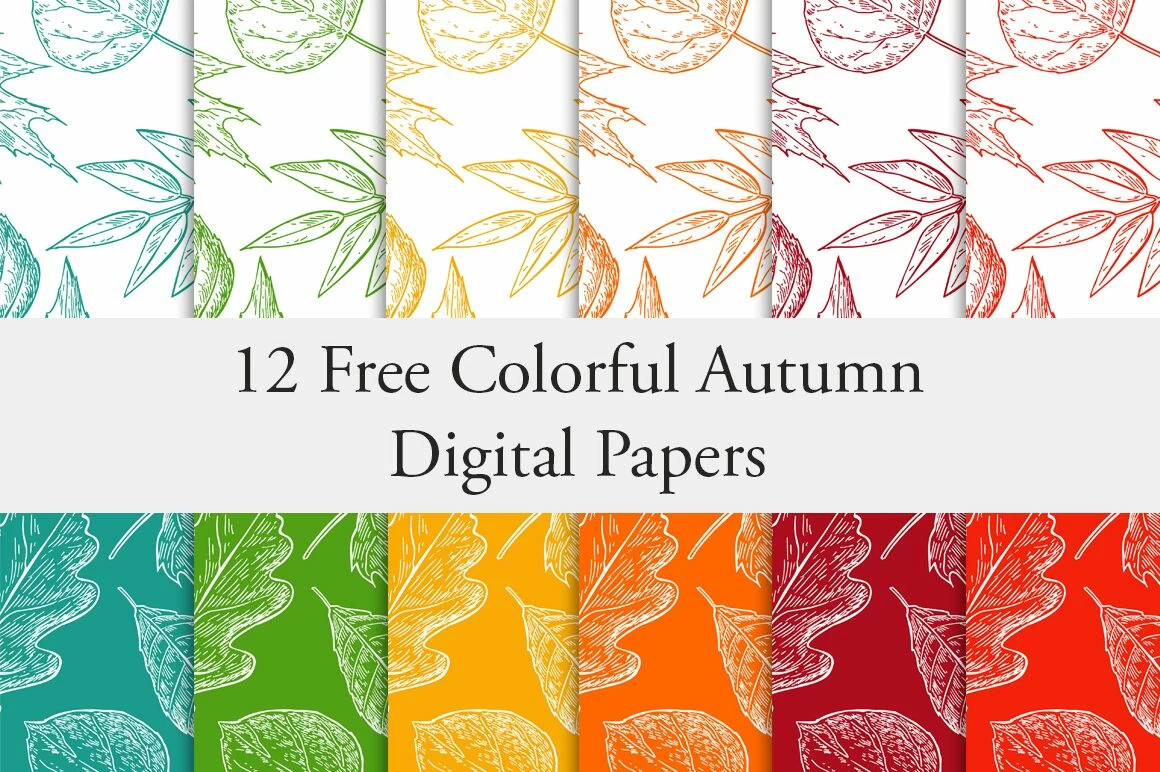12 free colorful autumn digital papers