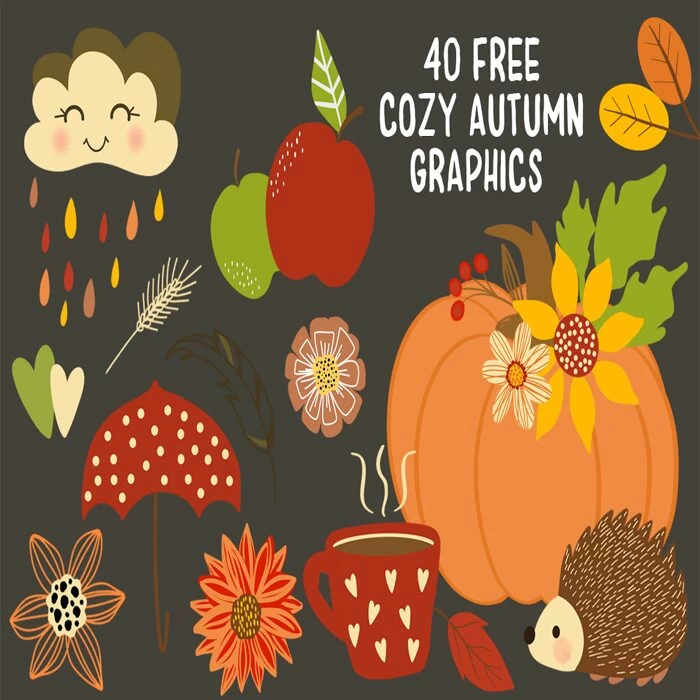 free cozy autumn graphics