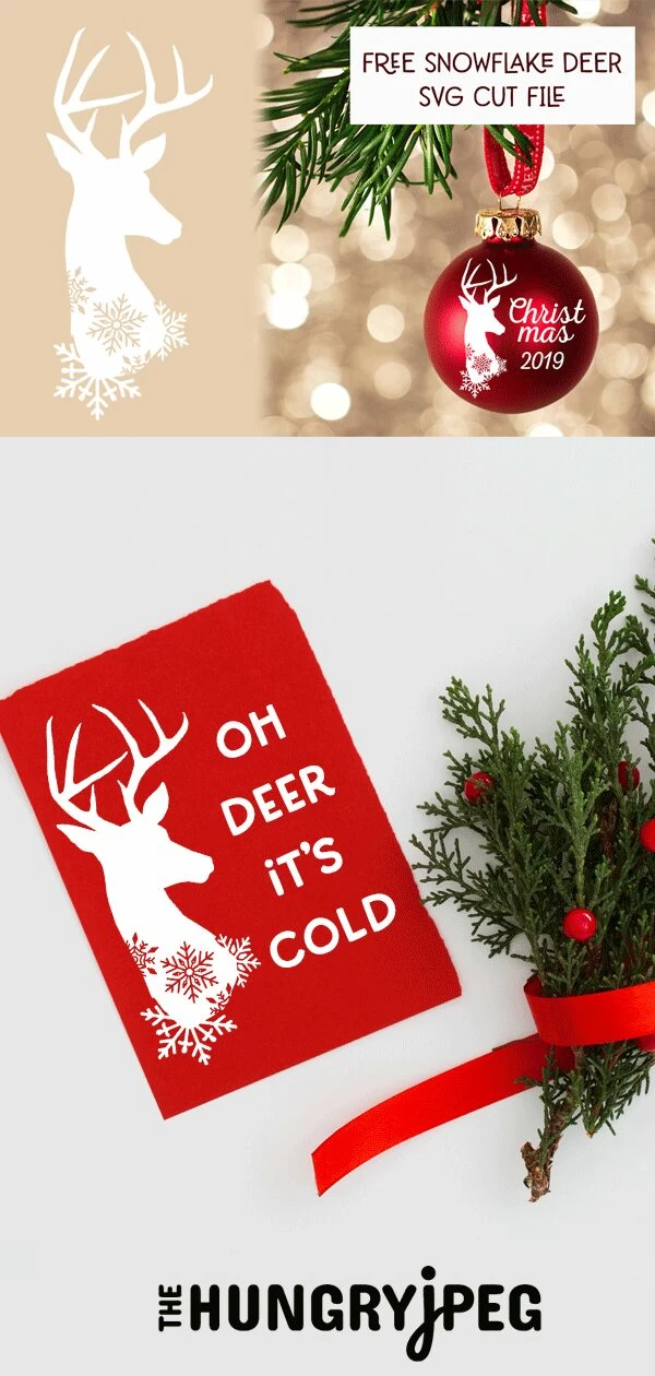Winter Snowflake Deer SVG