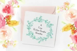 Nine Free Glitter Doodle Wreaths