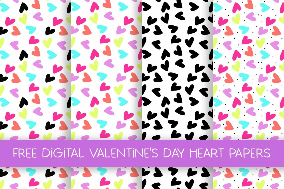 Free Digital Valentine's Day Heart Papers