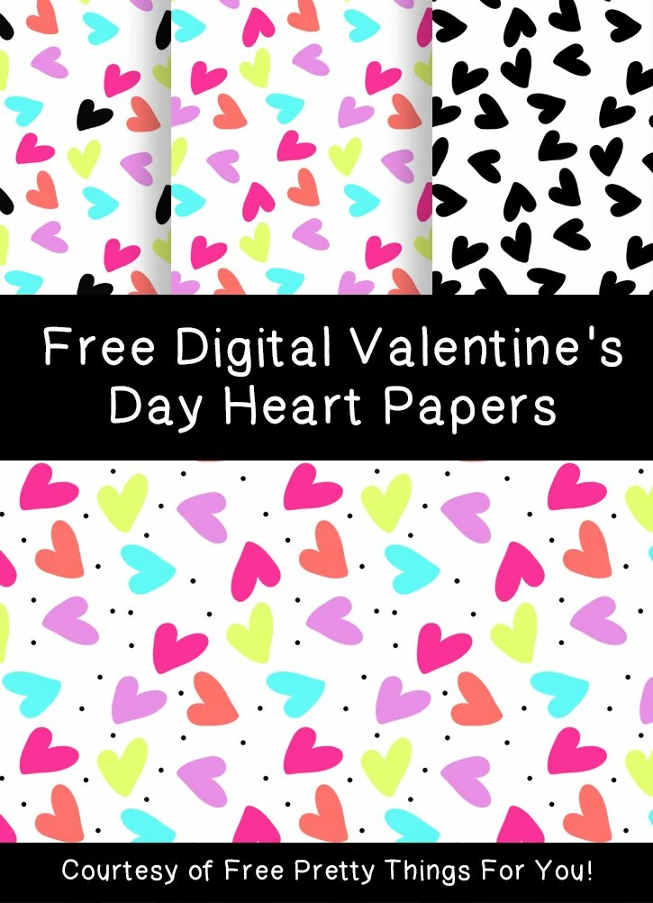 Free Digital Valentine's Day Heart Papers