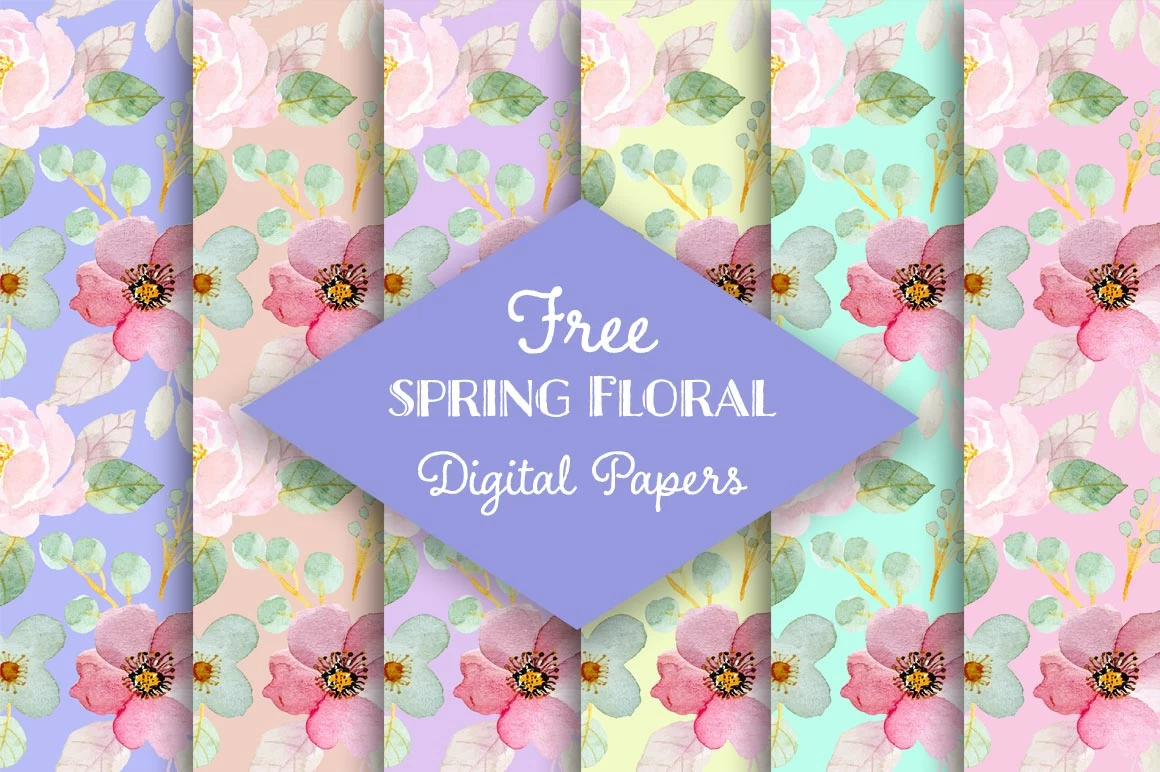 Free Spring Floral Digital Scrapbooking Papers