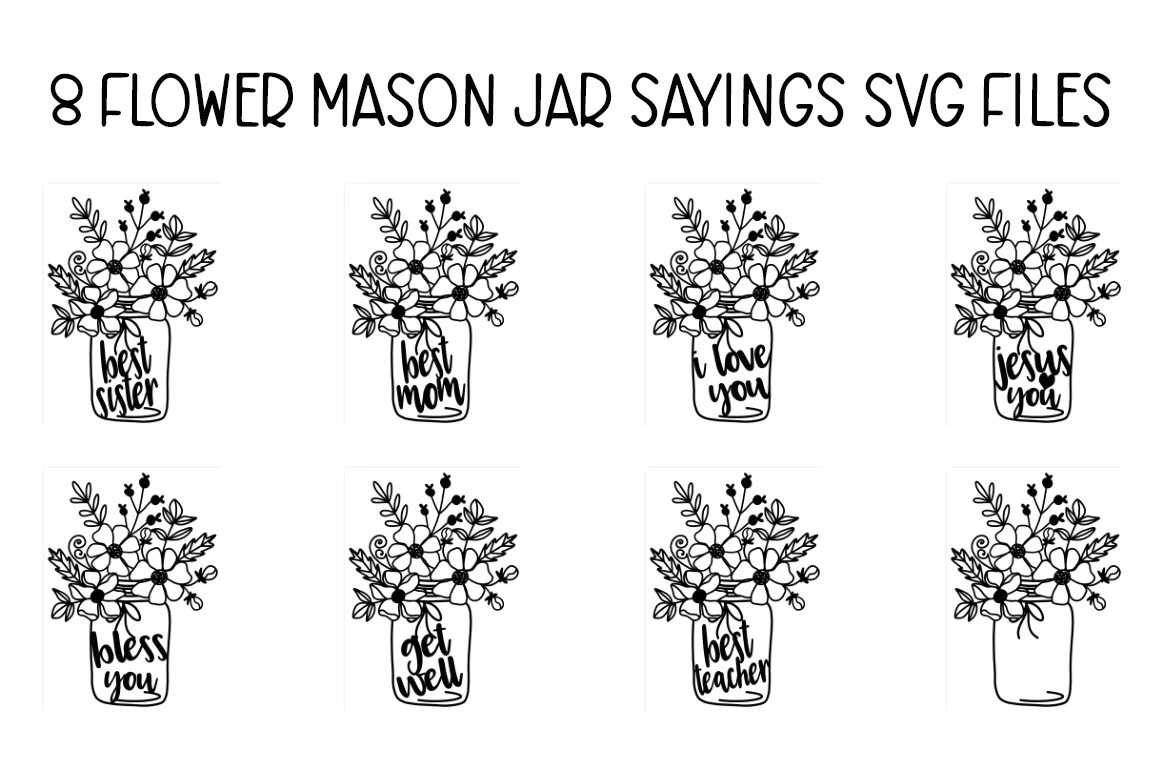 Free Mason Jar Flower SVG