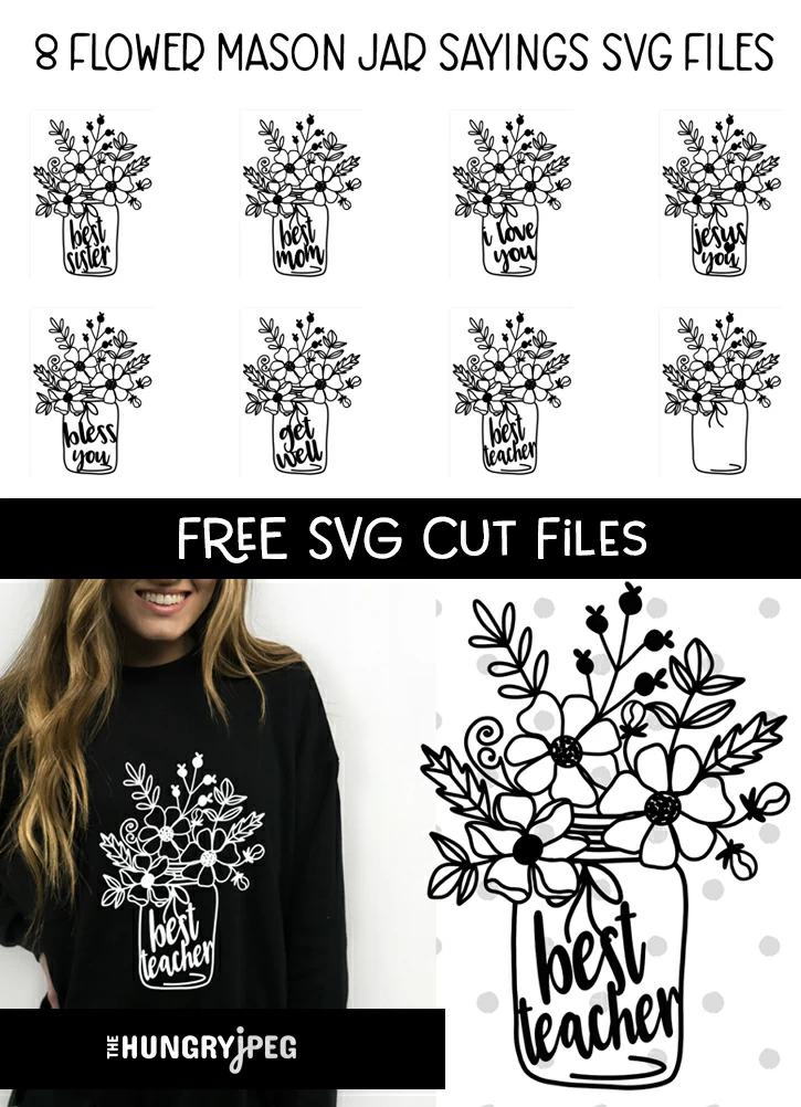 Free Mason Jar Flower SVG