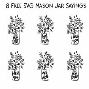 Free Mason Jar Flower SVG