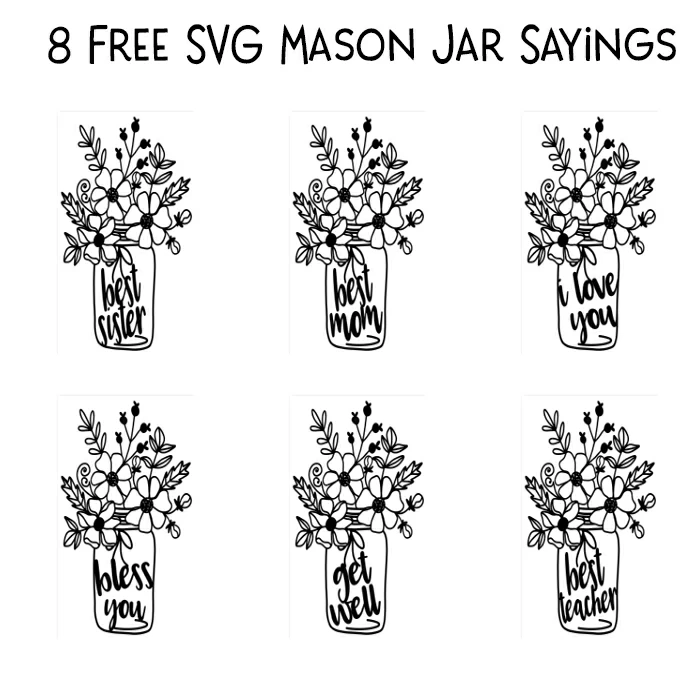 Free Mason Jar Flower SVG