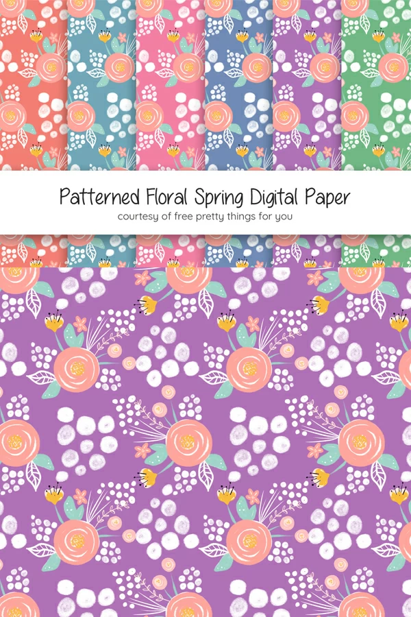 Download this Free Patterned Floral Spring Digital Paper