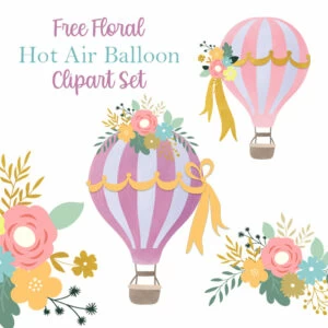 Free Floral Hot Air Balloon Graphics