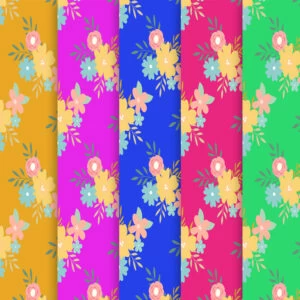 Colorful Floral Spring Scrapbooking Paper