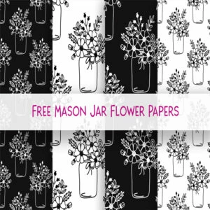 free mason jar flower digital Scrapbooking paper