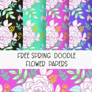 doodle flower spring papers