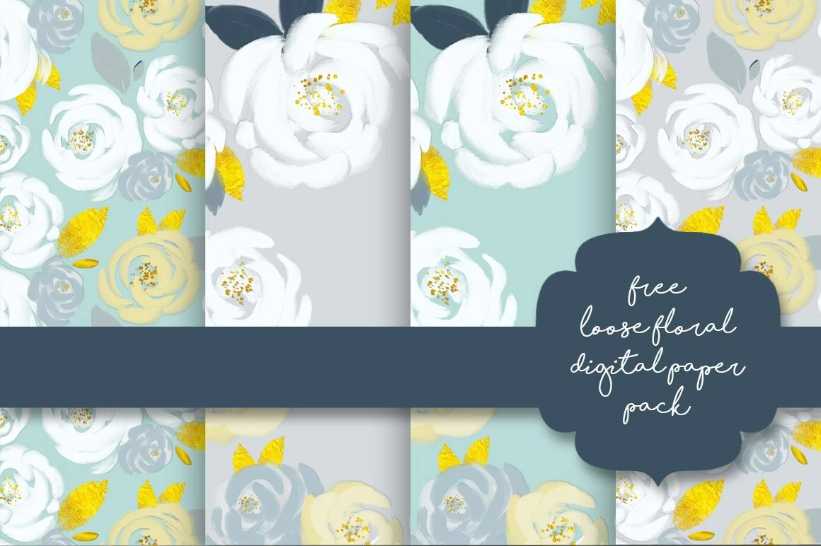Free Loose Floral Digital Papers