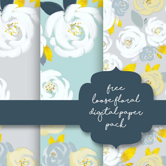 Free Loose Floral Digital Papers