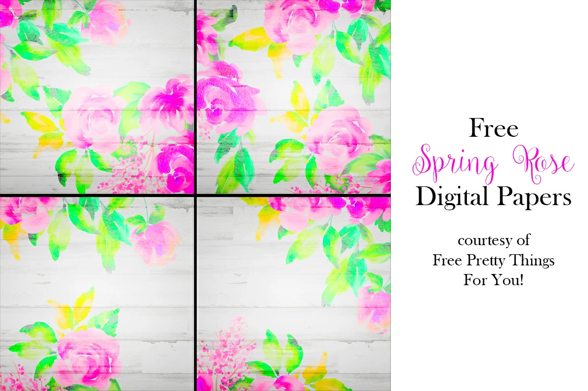 Free Spring Rose Digital Papers