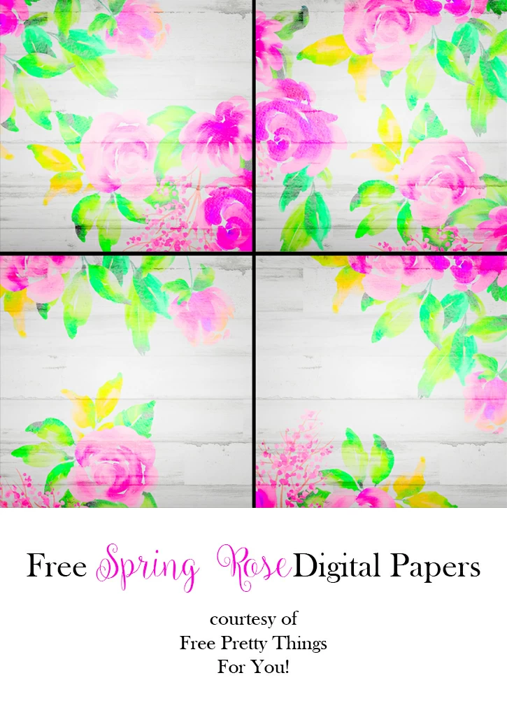Free Spring Rose Digital Papers