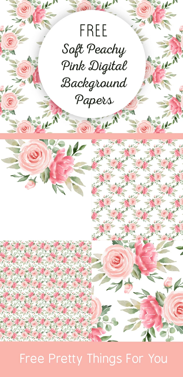 peachy pink rose digital backgrounds