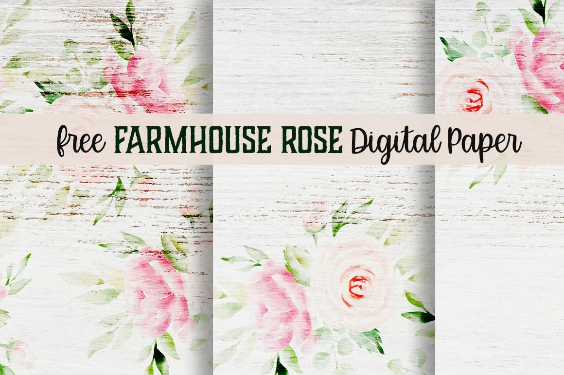 Free Farmhouse Rose Digital Paper