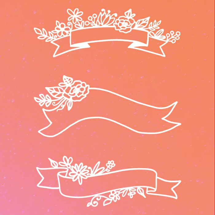 Free Floral Banner Doodles