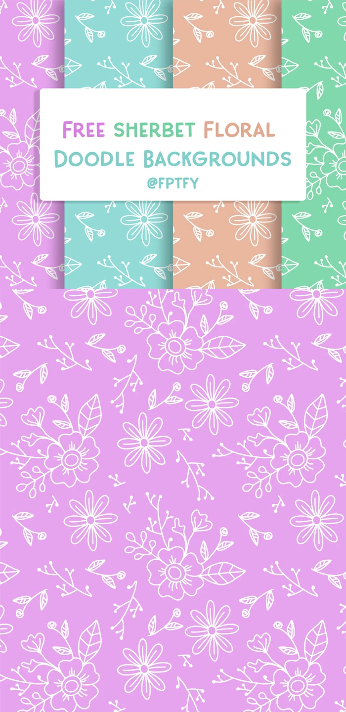Free Sherbet Floral Doodle Digipaper