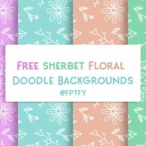 Free Sherbet Floral Doodle Digipaper