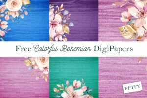 4 Free Colorful Bohemian DigiPapers