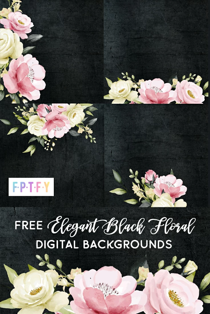 Elegant Black floral Digital Background
