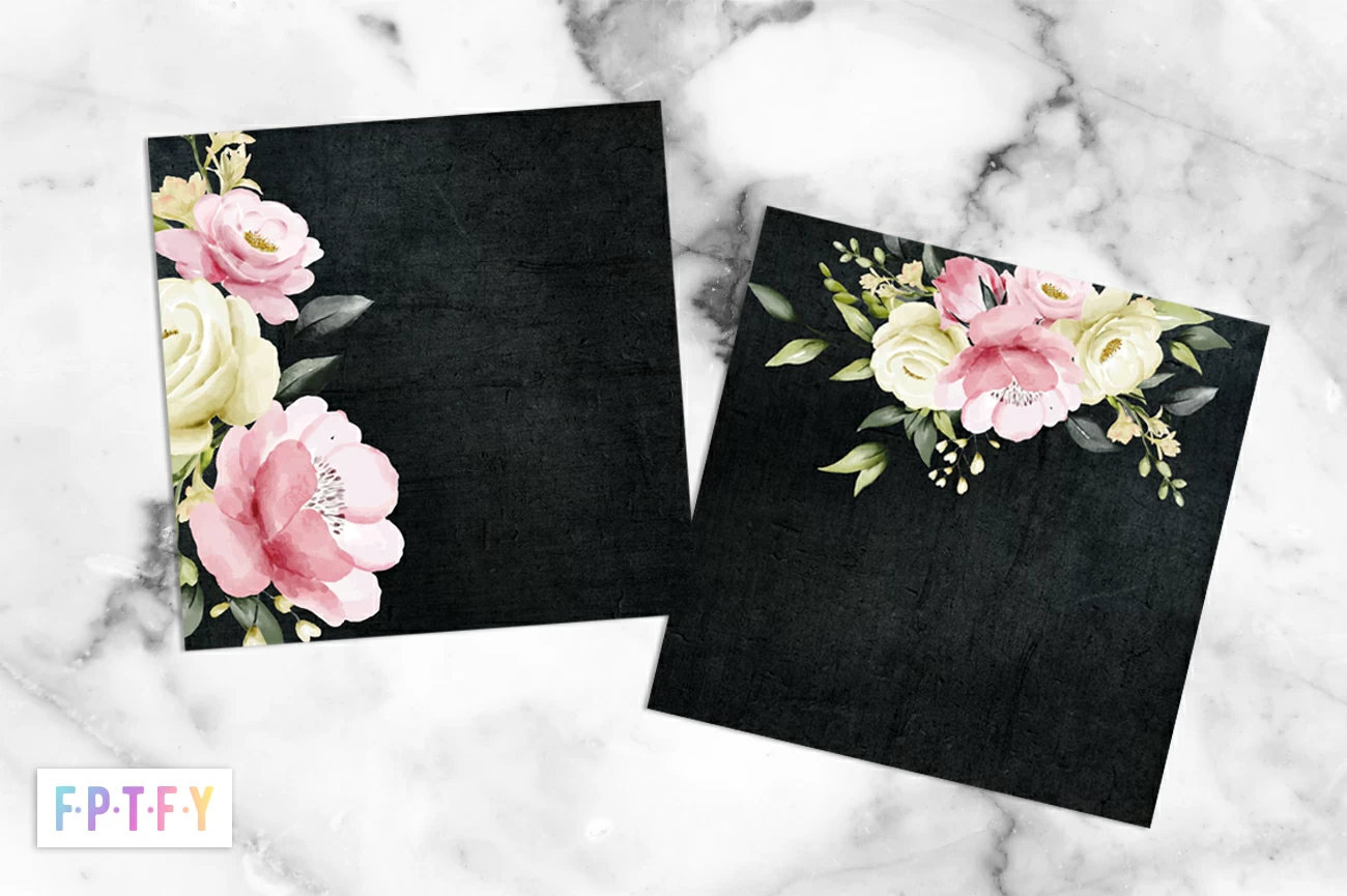 Elegant Black floral Digital Background