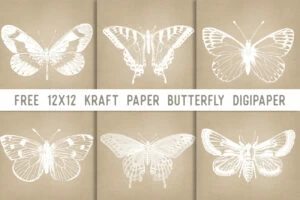 Kraft Paper Butterfly DigiPapers