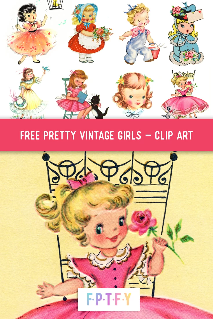 Free Vintage Little Girl Clip Art